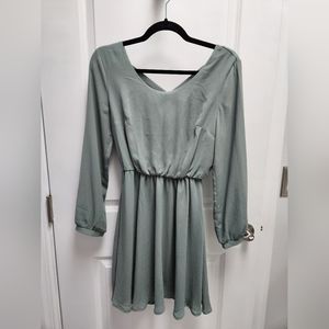 Green Long Sleeved Dress